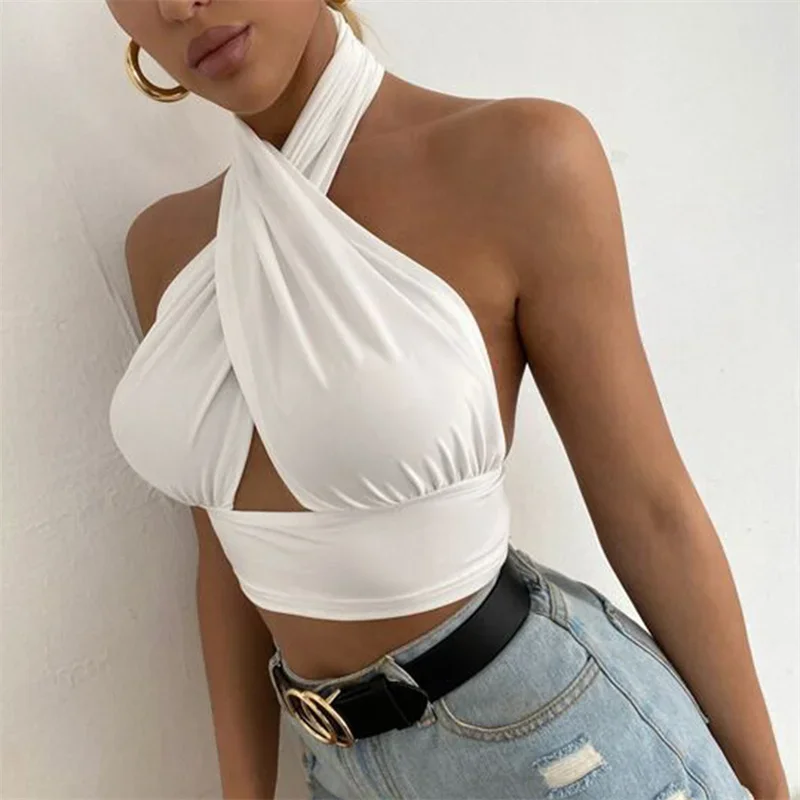 s06b70edb54e243fea6b0e761da0e526ar.webp Luna Cross Halter Top