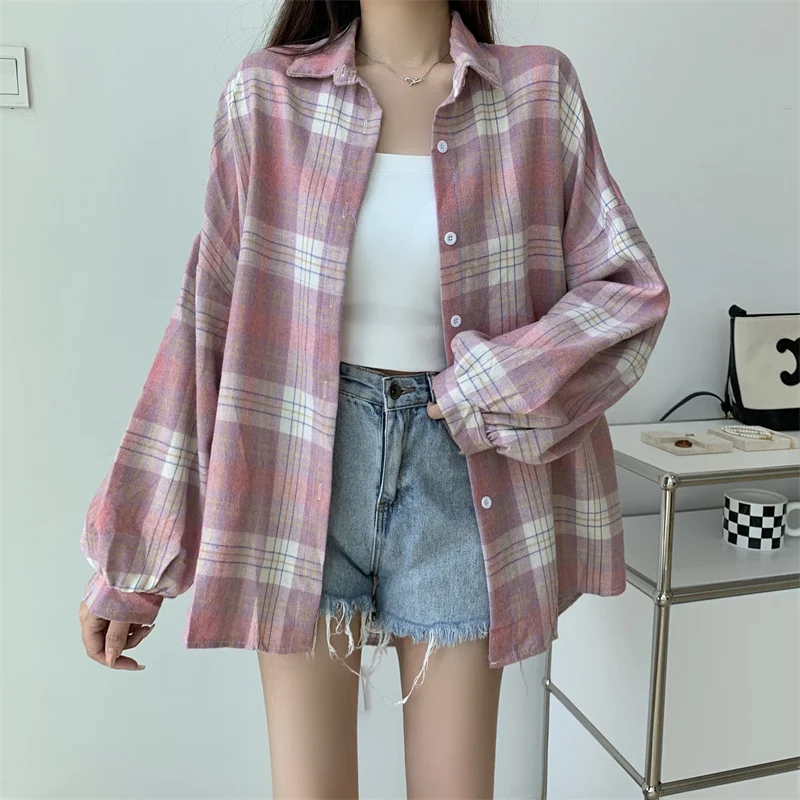s3d103e8ec31b4758a5d5ea6428eb3163y.webp Willow Check Oversized Shirt