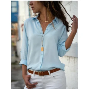 Sky Breeze Button-Up Blouse