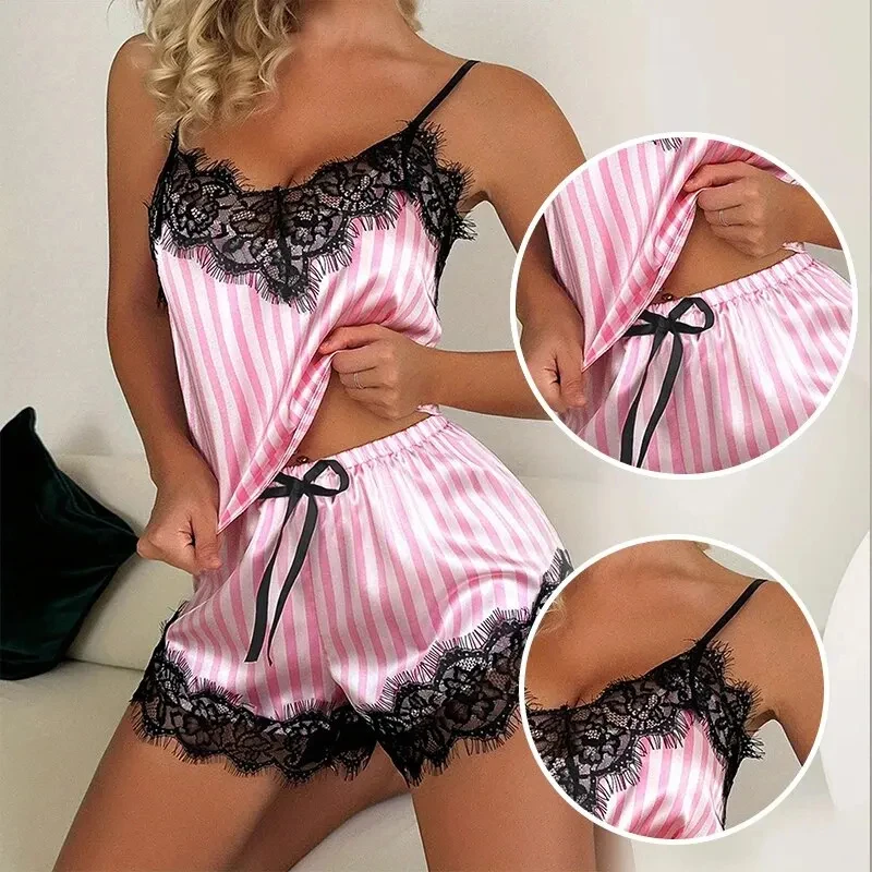 s571ba3ed77094bccbe10eebe83789474i.webp Pink Whisper Lace Pajama Set