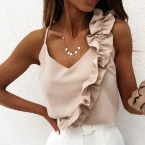 Celeste Ruffle One-Shoulder Top