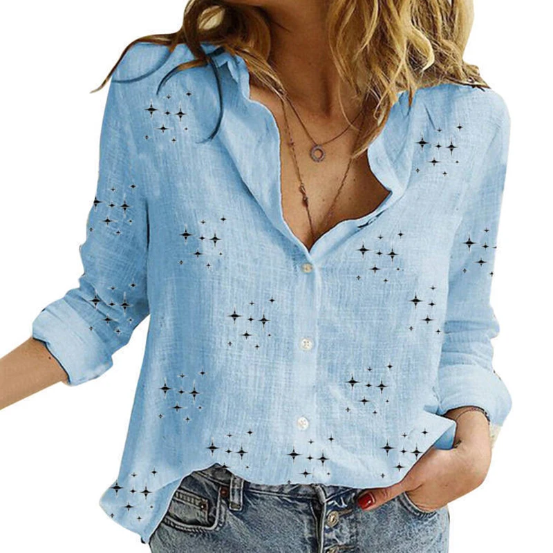 s70d8681518ee453c9162d7cbb92d0dccv.webp Women's Casual White Linen Button-Up Shirt