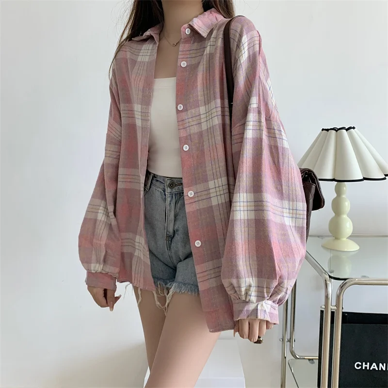 sa1143e8be0724babbe441e6a2085945cd.webp Willow Check Oversized Shirt