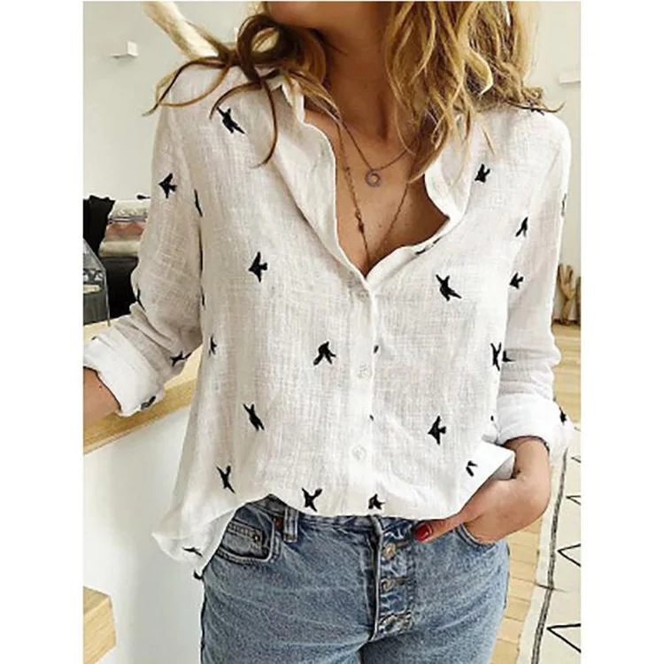 scf8208e6764844908fcf463e006c7557b.webp Women's Casual White Linen Button-Up Shirt