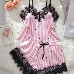 Pink Whisper Satin Set
