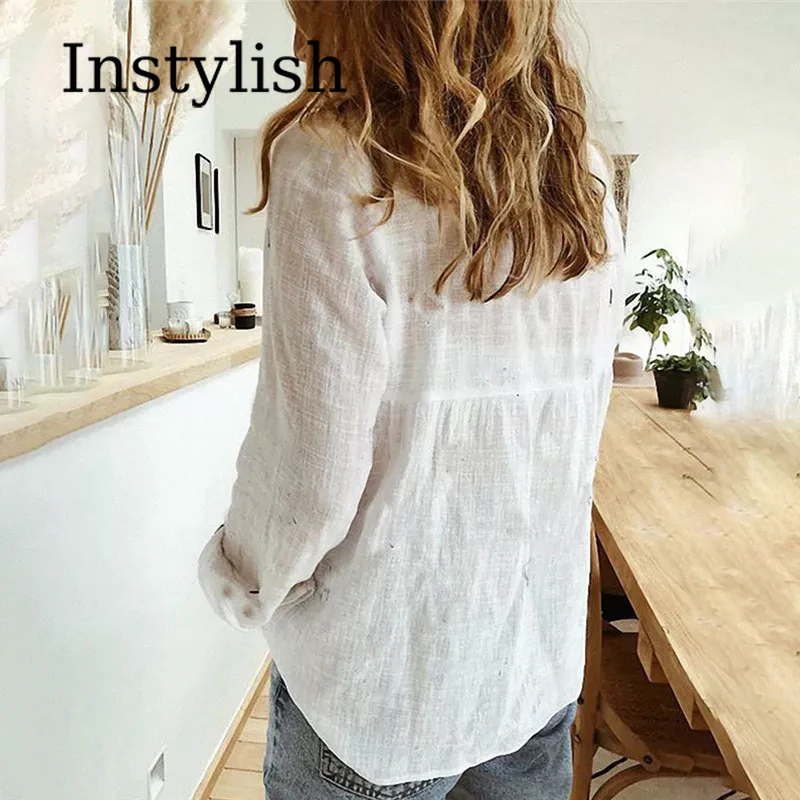 sd38e05b3812a404bbc2445d52a9077f6s.webp Women's Casual White Linen Button-Up Shirt
