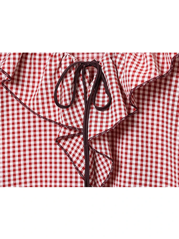 se63835867a6d47d2a34e07271a678b1cf.webp Plaid V-Neck Blouse