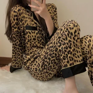 Wild Elegance Satin Pajama Set