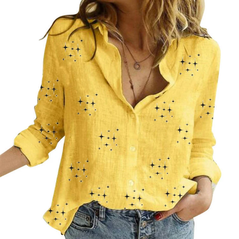 see0fde5165644b4dade33cb9f0135540s.webp Women's Casual White Linen Button-Up Shirt